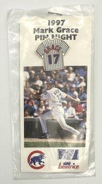 Vintage 1997 Chicago Cubs Mark Grace #17 SGA Pin Night Jersey Lapel Pin Wrigley